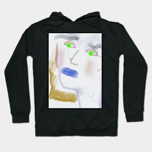 Tears Emerald, digital watercolor and oil painting Hoodie